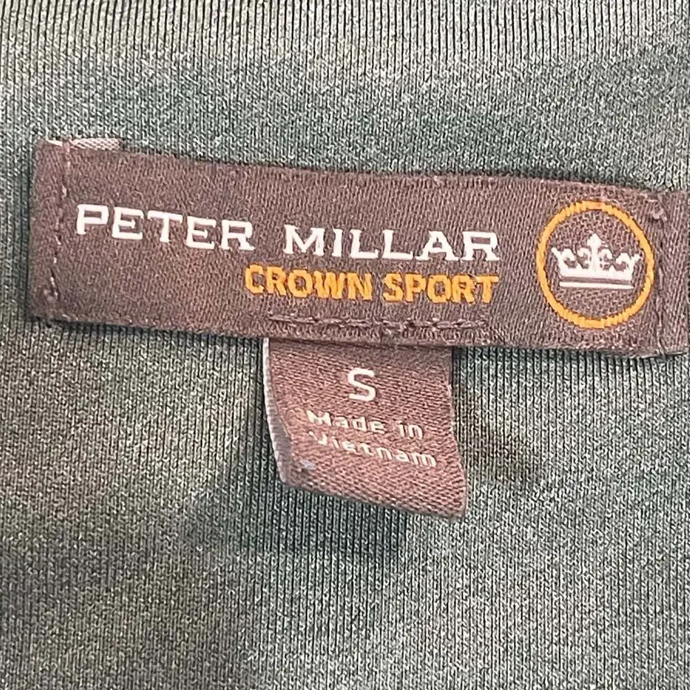 Peter Millar Crown Sport Men's Green Quarter-Zip Pullover Size S